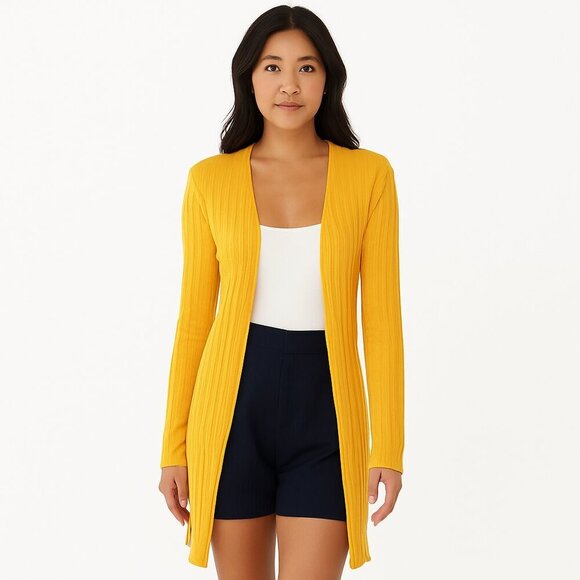 Simon Miller Limosa Ribbed Knit Midi Open Front Cardigan Sweater Size Small - Picture 11 of 11